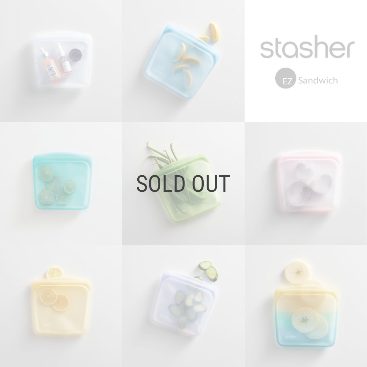 画像1: 【stasher】スタッシャー M サイズ　EZ サンドイッチ EZ-sandwich　シリコンバッグ　エコ　サスティナブル　保存用器　 (1)