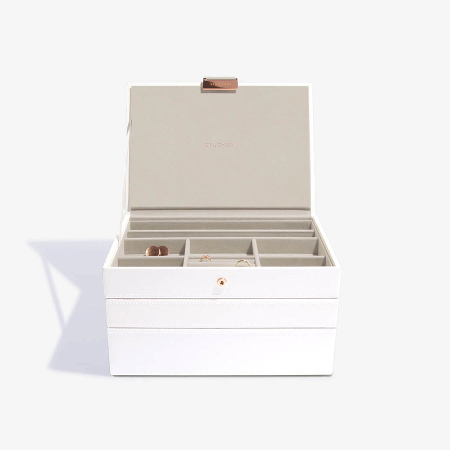 ジュエリーボックス　3個セット　ホワイト ローズゴールド