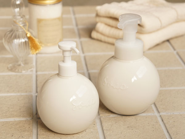 Orb】ソープボトル 350ml ディスペンサー オーブ ラウンド 丸 陶器 日本製 lolo Nature Ave.