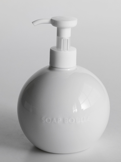 画像1: 【Globe】ソープボトル 350ml グローブ ディスペンサー 詰替え容器 ラウンド 丸　陶器　磁器　日本製　ロロ　LOLO (1)