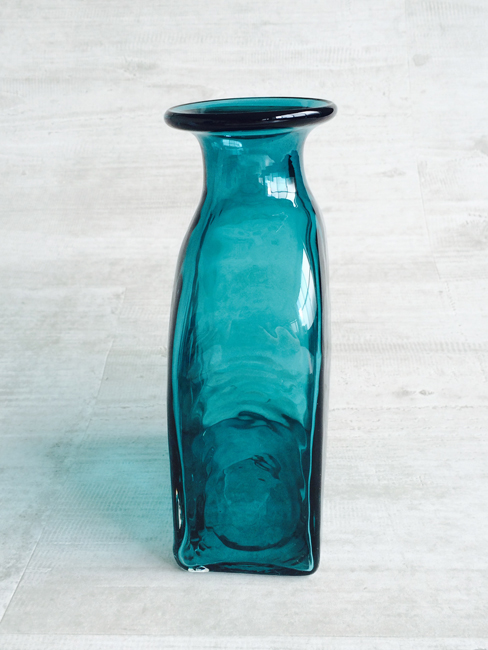 フラワー クラシックビン L ターコイズブルー ホワイト 花瓶 フラワーベース オブジェ 花器 花瓶 ガラス 中国製 Nature Ave