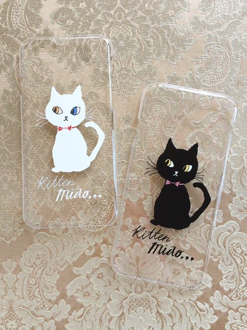 メール便 Dm便対応 Iphoneケース ステッチこねこ ブラック 黒猫 ホワイト 白猫 透明 猫 ネコ キャット Cat 6 6s対応 Nature Ave