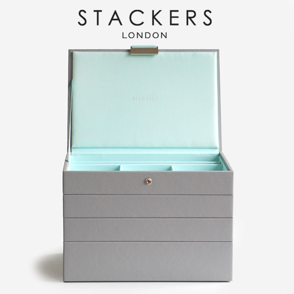 【STACKERS】クラシック　ジュエリーボックス 選べる4個セット  4set グレー＆ミント　DoveGrey&Mint