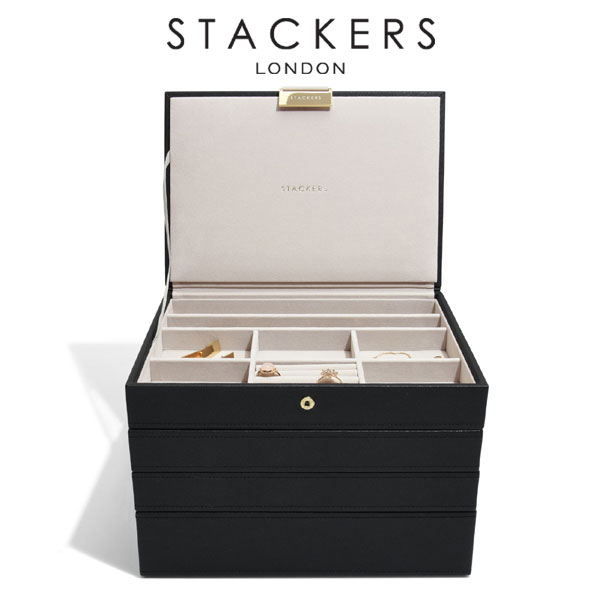 【STACKERS】クラシック　ジュエリーボックス 選べる4個セット  4set ブラック　Black
