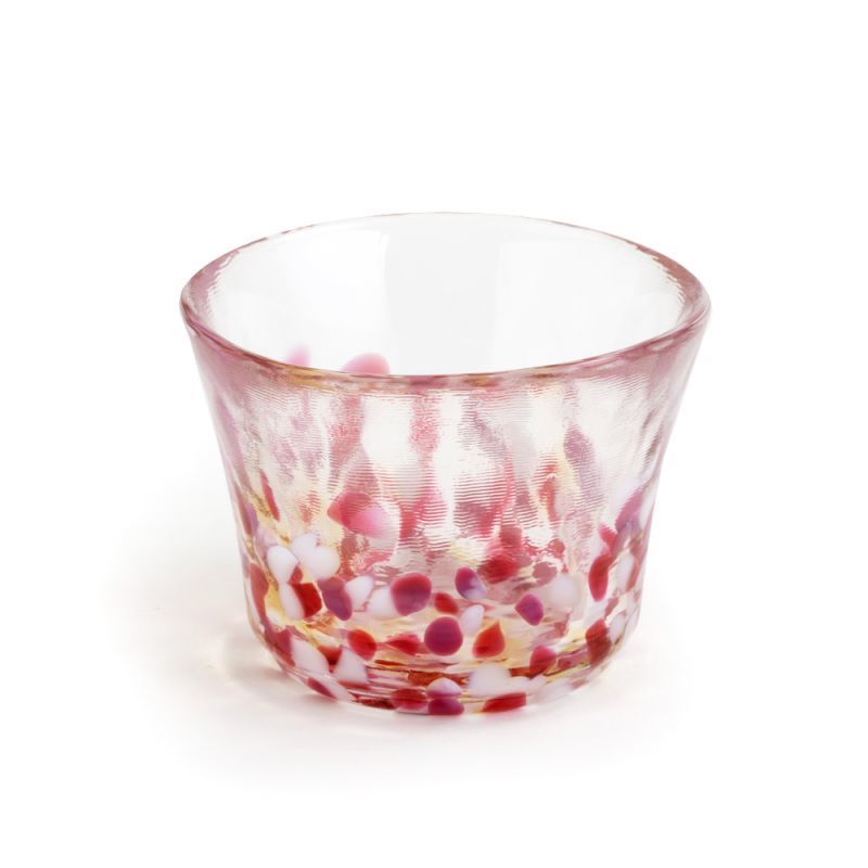 津軽びいどろ 盃 春の雫 冷酒 おちょこ ぐいのみ 盃 ミニグラス ガラス食器 石塚硝子 ピンク 赤 日本製 Nature Ave