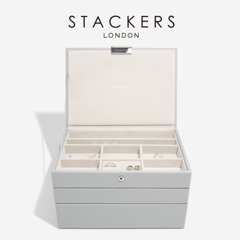 画像1: 【STACKERS】クラシック　ジュエリーボックス 選べる 3個セット  3set　ペブルグレー Pebble Gray スタッカーズ (1)