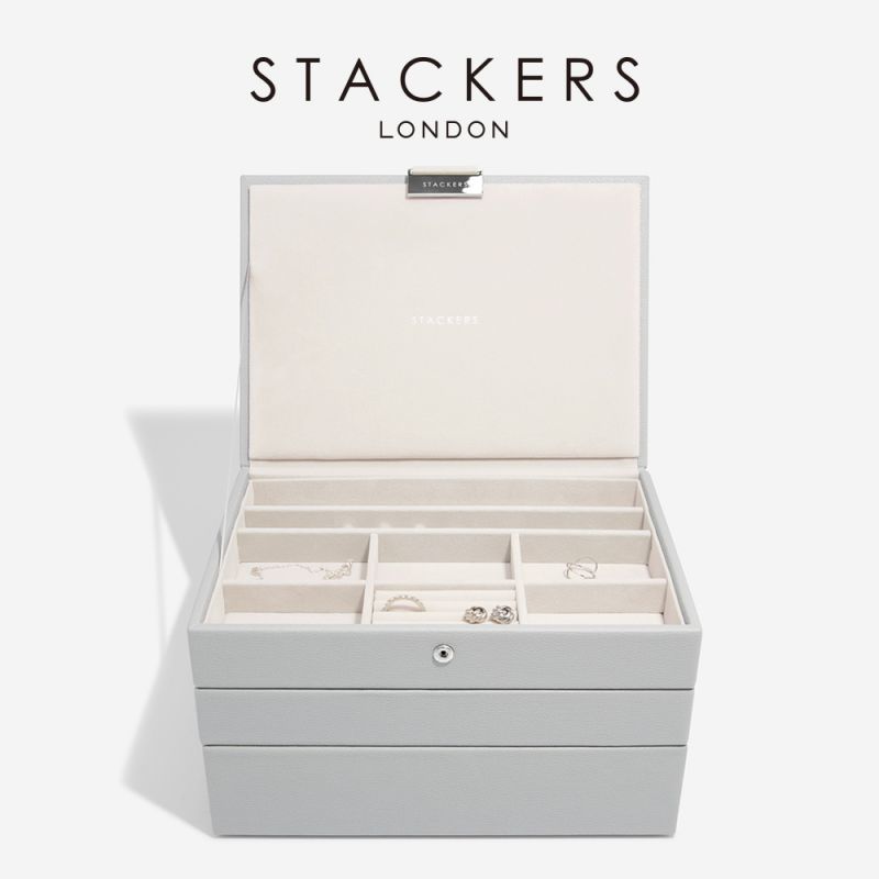 【STACKERS】クラシック　ジュエリーボックス 選べる 3個セット  3set　ペブルグレー Pebble Gray スタッカーズ