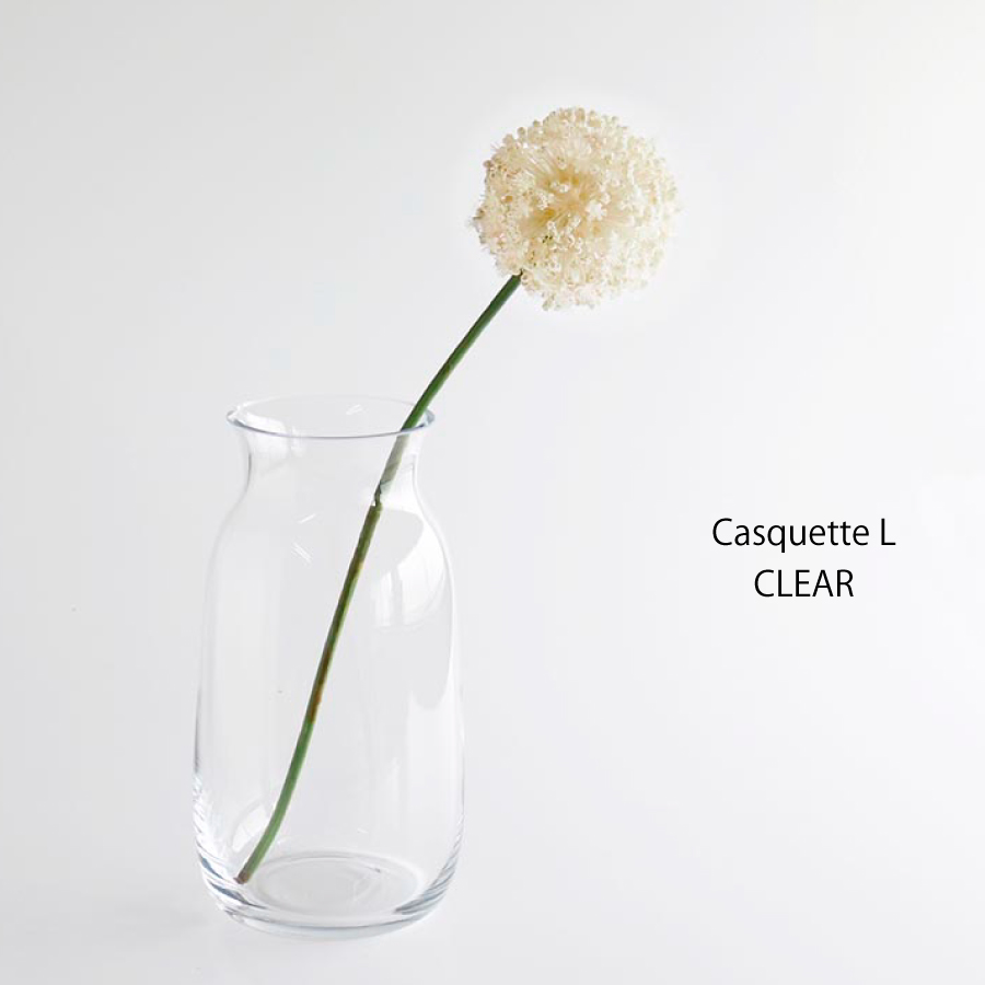 画像1: 【BOB CRAFT】キャスケット　L 　クリア　高さ30cm ガラス　フラワーベース　花瓶　 (1)