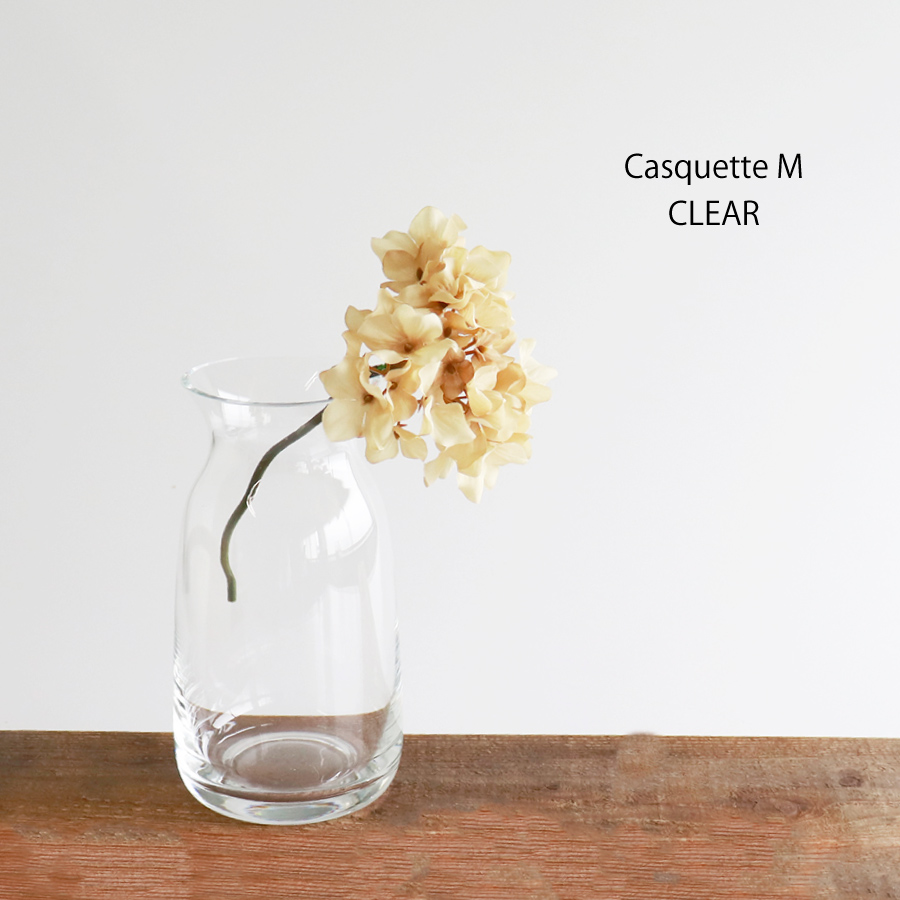 画像1: 【BOB CRAFT】キャスケット　M 　クリア　21cm 　ガラス　フラワーベース　花瓶　 (1)