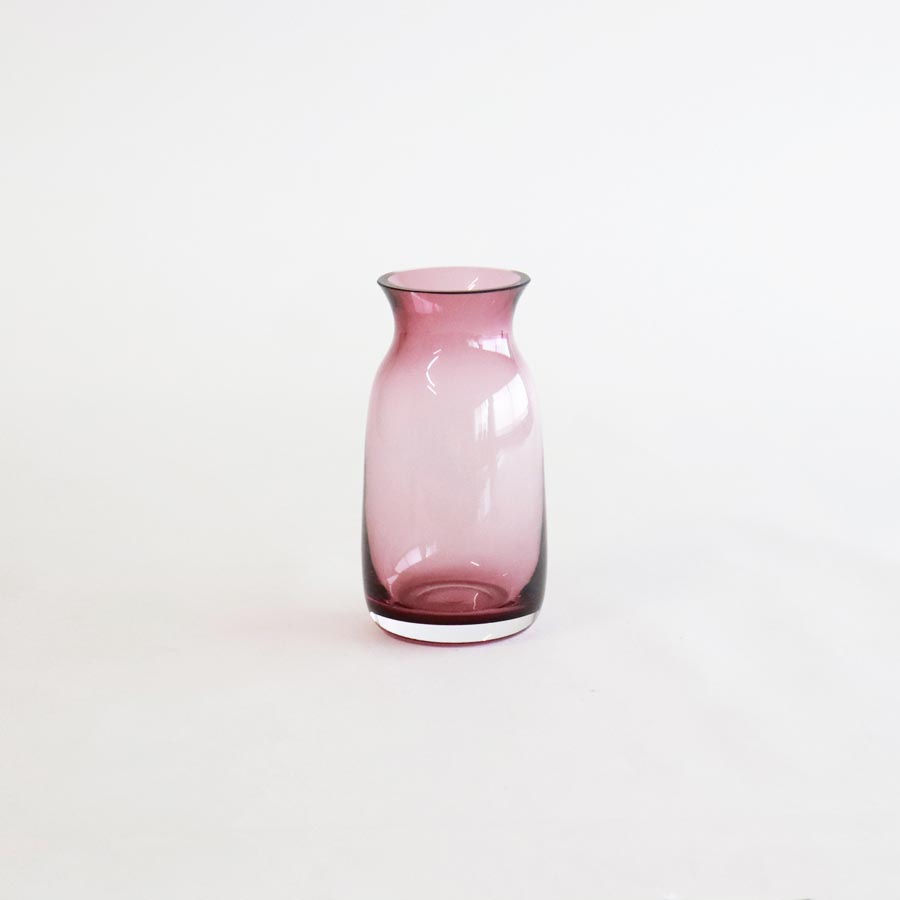 【BOB CRAFT】キャスケット S 15cm ガラス フラワーベース クリア モーヴピンク グレイ 花瓶 Casquette