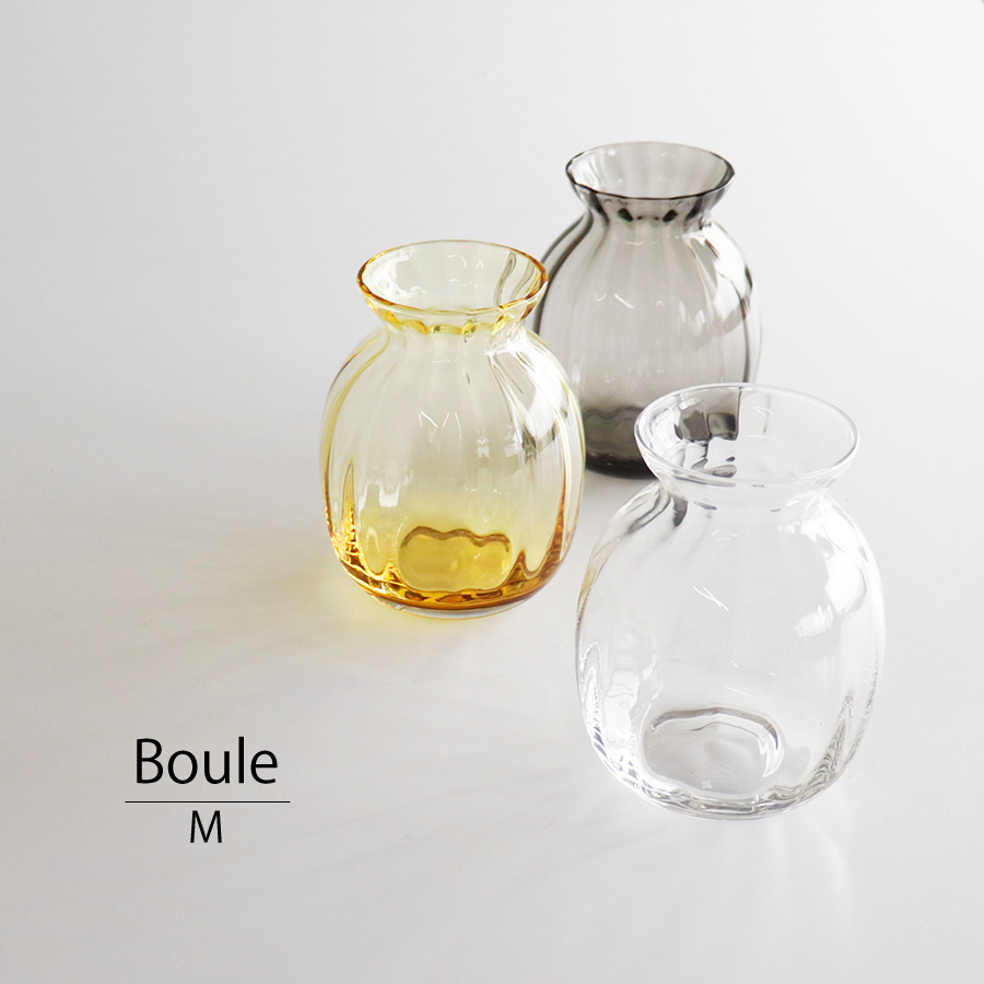 画像1: 【BOB CRAFT】ブール　M 　高さ12cm 　ガラス　フラワーベース　クリア　アンバー　グレイ　花瓶　 (1)