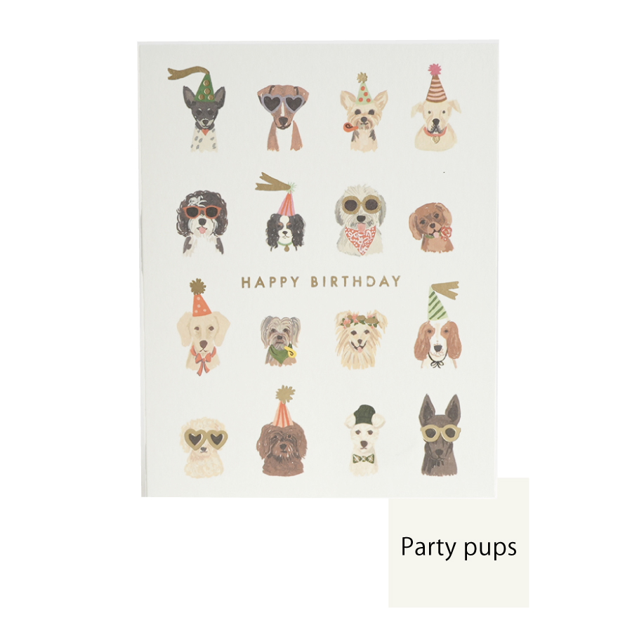 画像5: 【Klang&Kleid】Cool Cats & Party Pup　HAPPY BIRTHDAY  クールキャッツ パーティーパップス　バースデーカード  ゴールドの封筒付き　誕生日　（ネコ/Cool Ctas・イヌ/Party Pups）メッセージカード　ヨーロッパ製　箔押し ギフト　約11cm X 14cm　Design in UK 　EU印刷　ネコポス対応 (5)