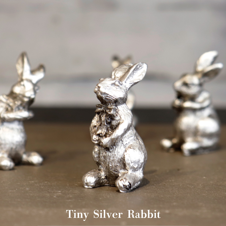 画像1: 【COVENT GARDEN】シルバーラビット　Tiny Silver Rabbit ウサギ　ポリレジン　アンティーク風 (1)