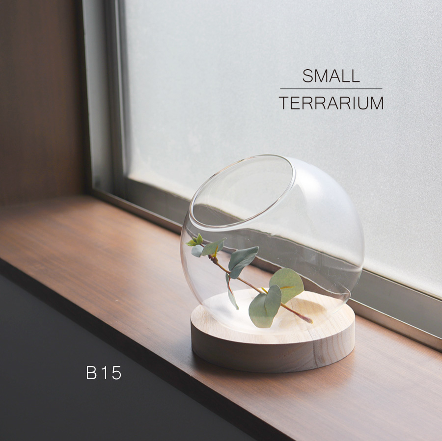 画像1: 【FARM】スモールテラリウム B15　93145　テラリウム　15cm ガラス　木　ウッド　Small Terrarium 　  (1)