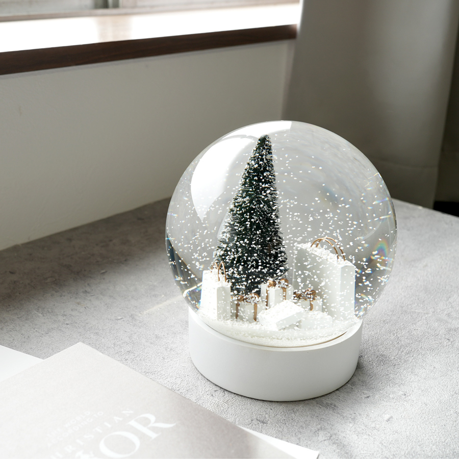 画像1: 【 HM 】ツリー&ギフト スノードーム ZODAX LA H16cm シンプルでおしゃれ (1)