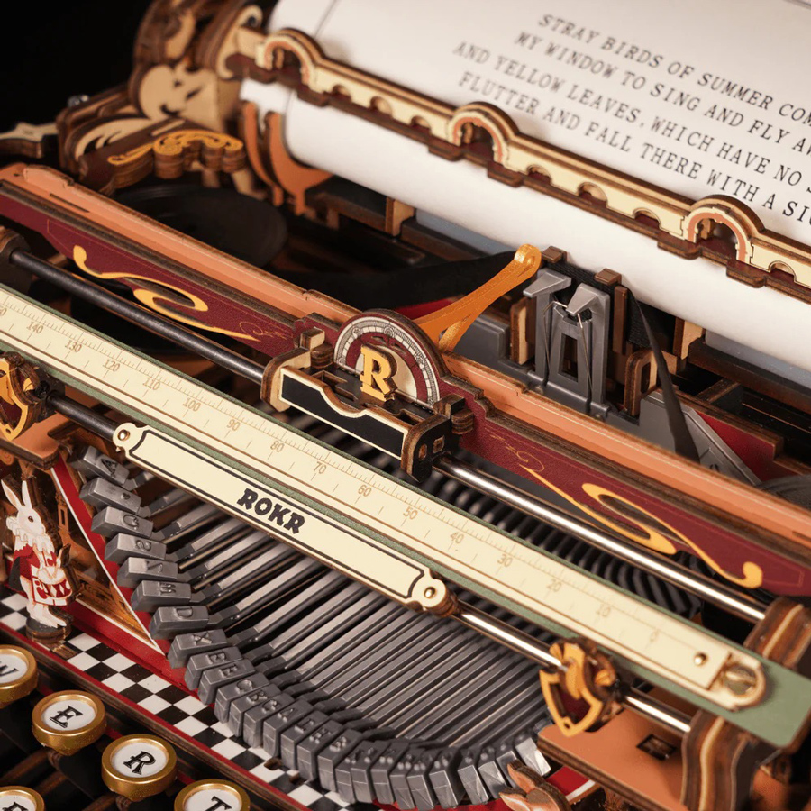 画像9: 【Rolife】Mechanical Typewriter (Magic version)　メカニカルギア タイプライター　レトロ   英語版説明書　ウッドパズル　DIY (9)