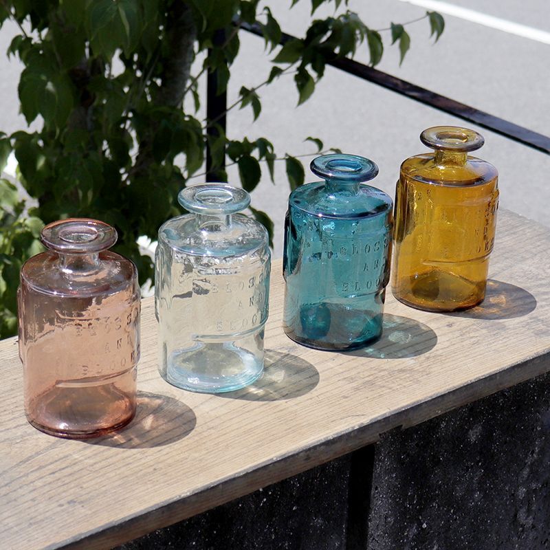VALENCIA RECYCLE GLASS 】インテリア ガラスボトル ベース 花瓶