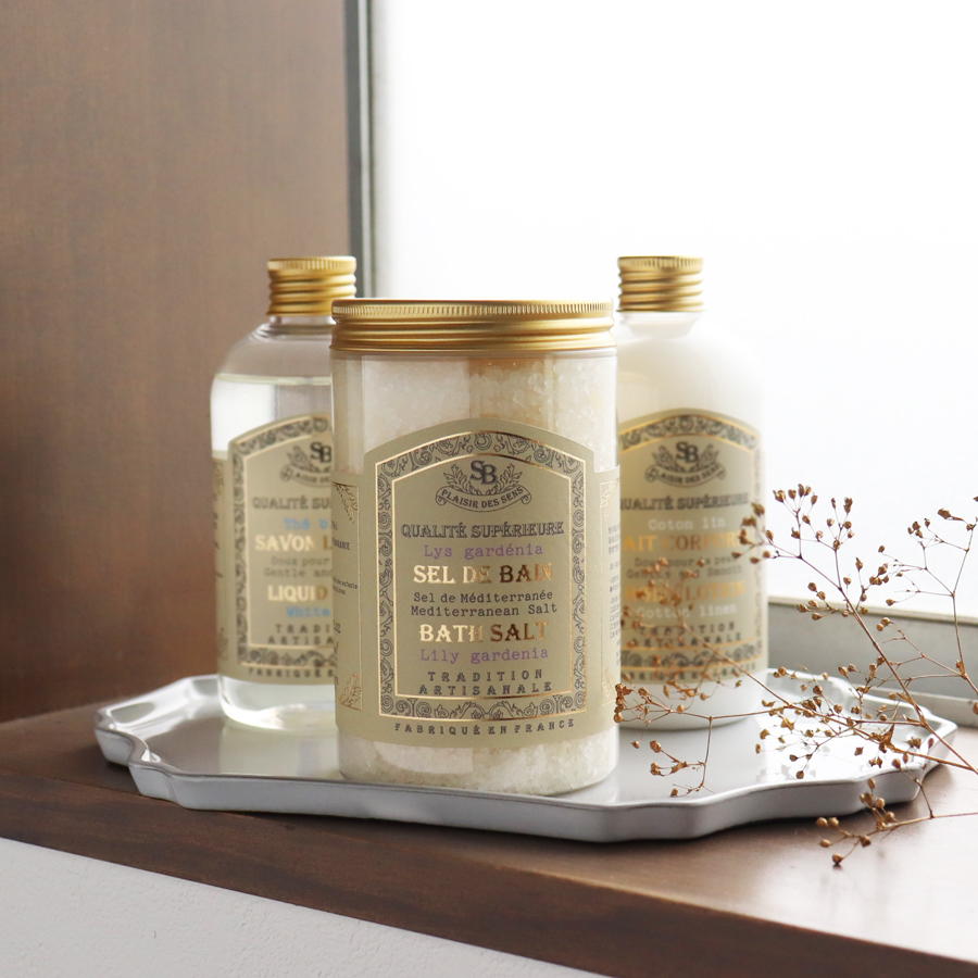 Senteur et Beaute 】 バスソルト400g ホワイトティー リリー