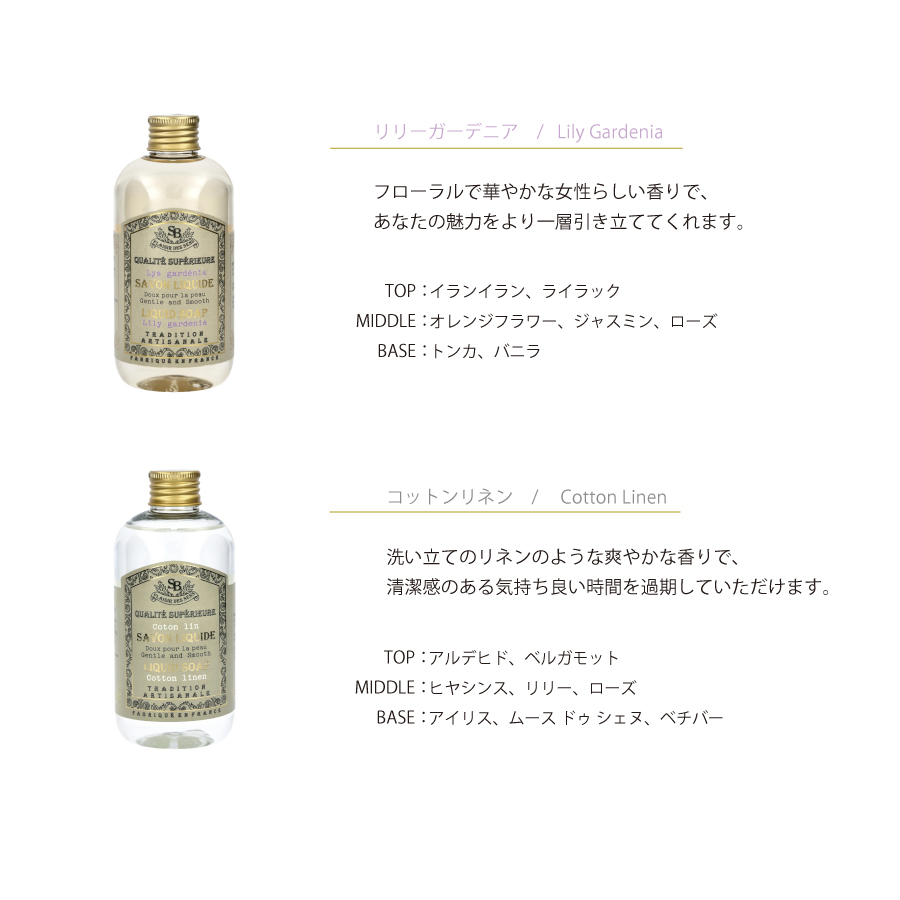 画像4: 【 Senteur et Beaute 】 リキッドソープ 250ml　液体ソープ　ボディソープ フランス製　サンタール・エ・ボーテ (4)