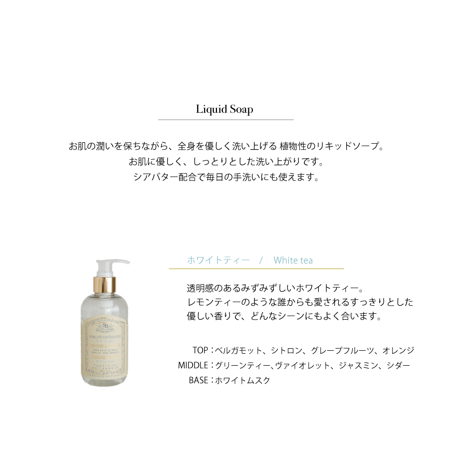 画像3: 【 Senteur et Beaute 】 リキッドソープポンプ付き 250ml　液体ソープ　ボディソープ フランス製　サンタール・エ・ボーテ (3)
