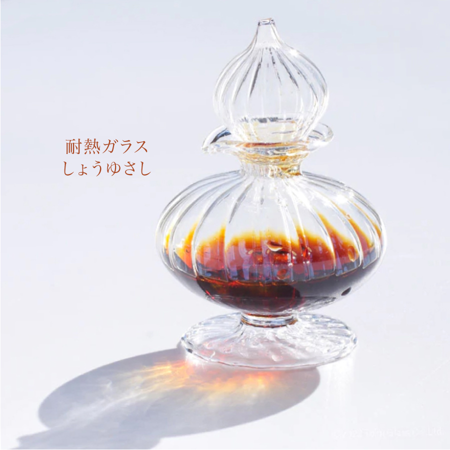 画像1: 【Tomi Label】耐熱しょうゆ差し　コロン　ガラス　香水瓶　醤油差し　富硝子　Tomi glass (1)
