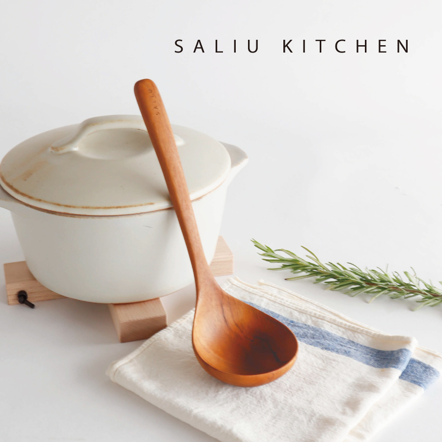 【SALIU】SALIU KITCHEN おたま　レードル　木製　チーク　Teak Ladle　LOLO