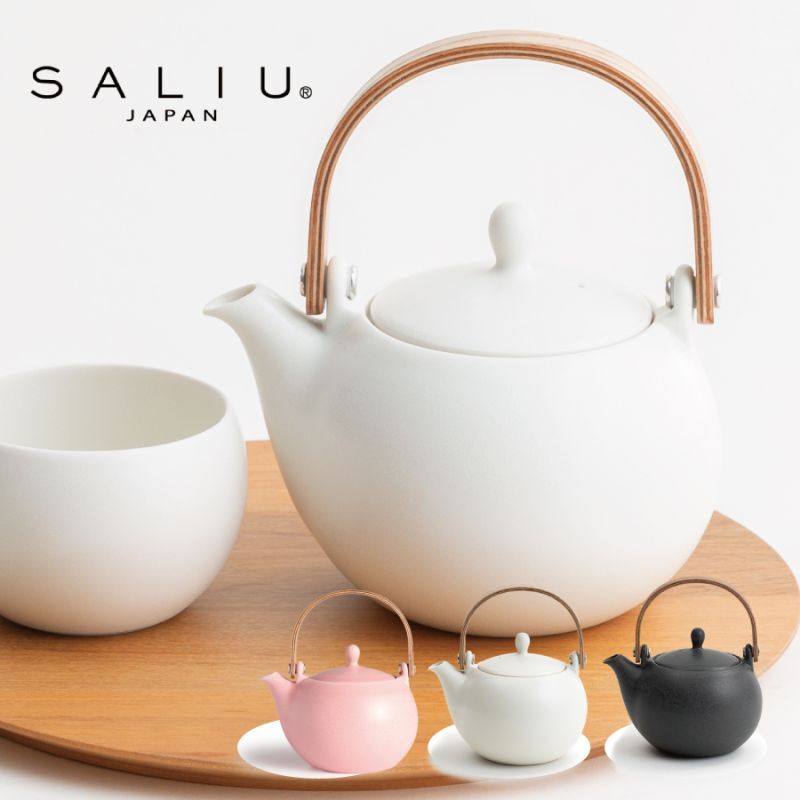 Saliu 結 Yui 土瓶 急須 ６００ml 陶器 磁器 白磁 丸い かわいい 可愛い 美濃焼 急須 日本製 ティーポット おしゃれ かわいい きゅうす 茶こし 取っ手 人気 おすすめ Nature Ave