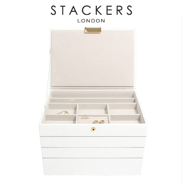 STACKERS】ジュエリーボックス 選べる 4個セット 4set ホワイト クロコ