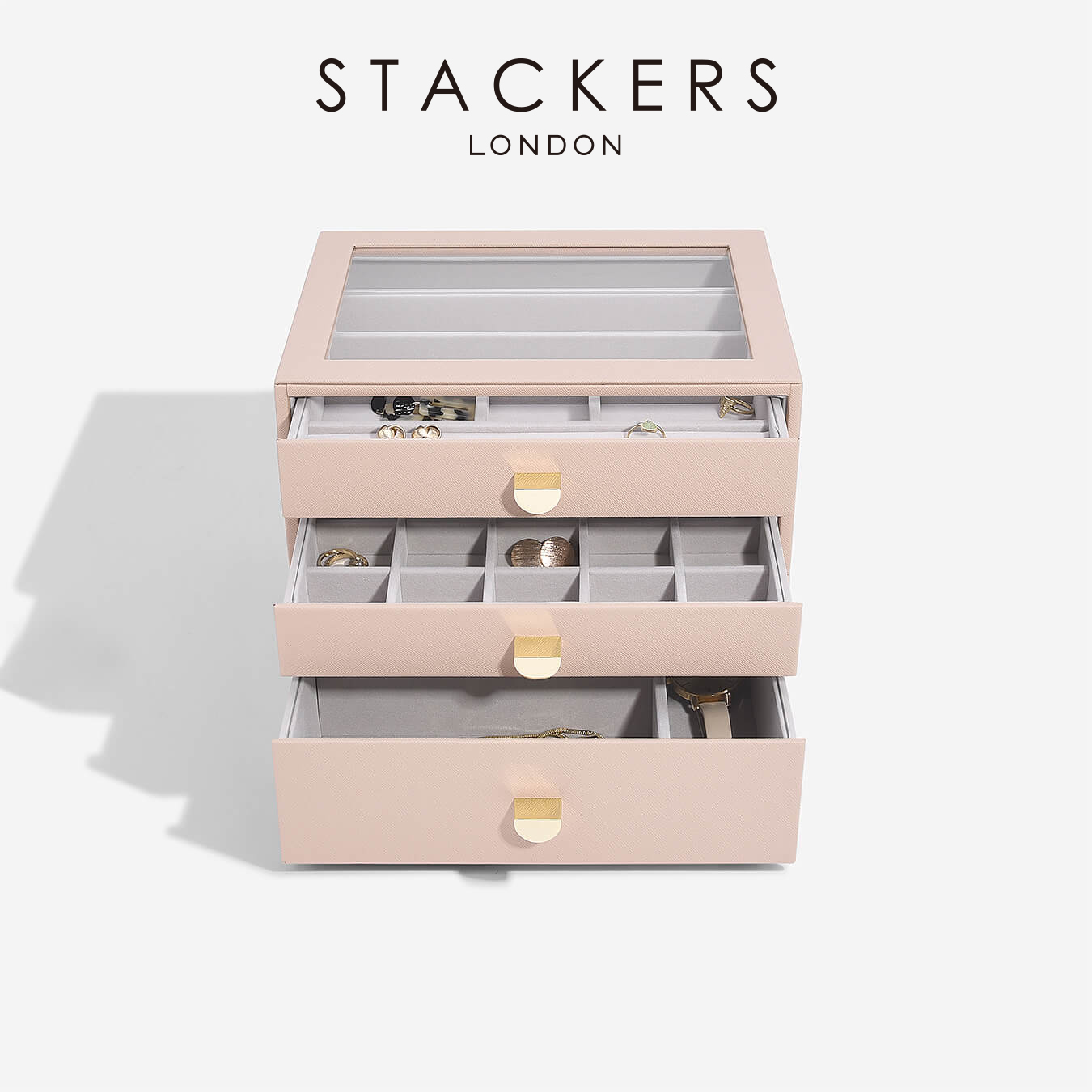 画像1: 【STACKERS】クラシック ドロワー ジュエリーボックス 選べる3個セット ブラッシュピンク BlushPink (1)