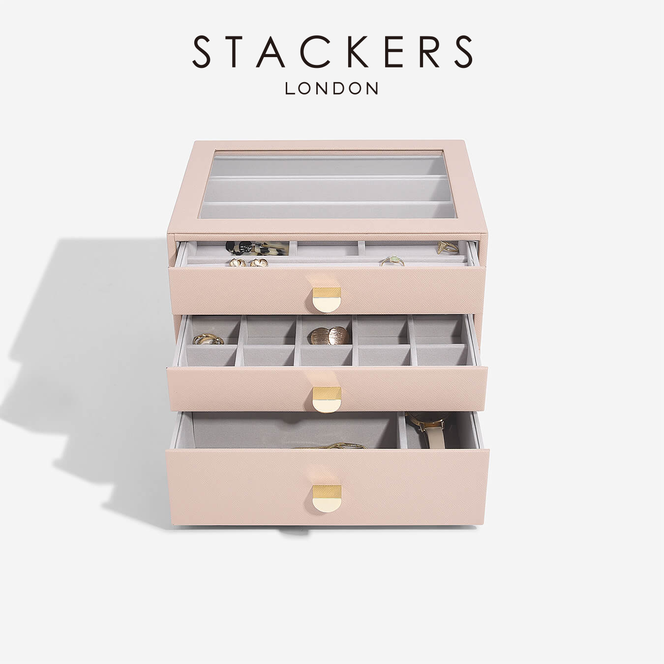 【STACKERS】クラシック ドロワー ジュエリーボックス 選べる3個セット ブラッシュピンク BlushPink　スタッカーズ