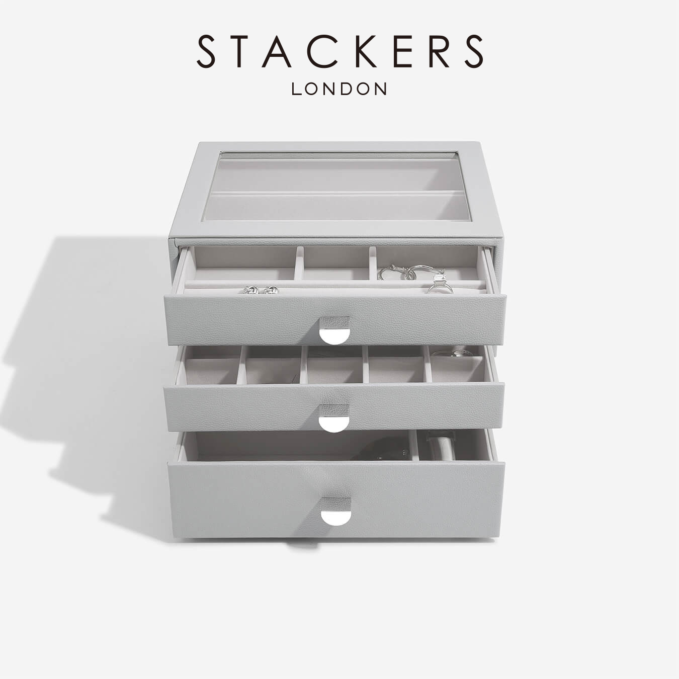 【STACKERS】クラシック ドロワージュエリーボックス 選べる3個セット ペブルグレー PebbleGray