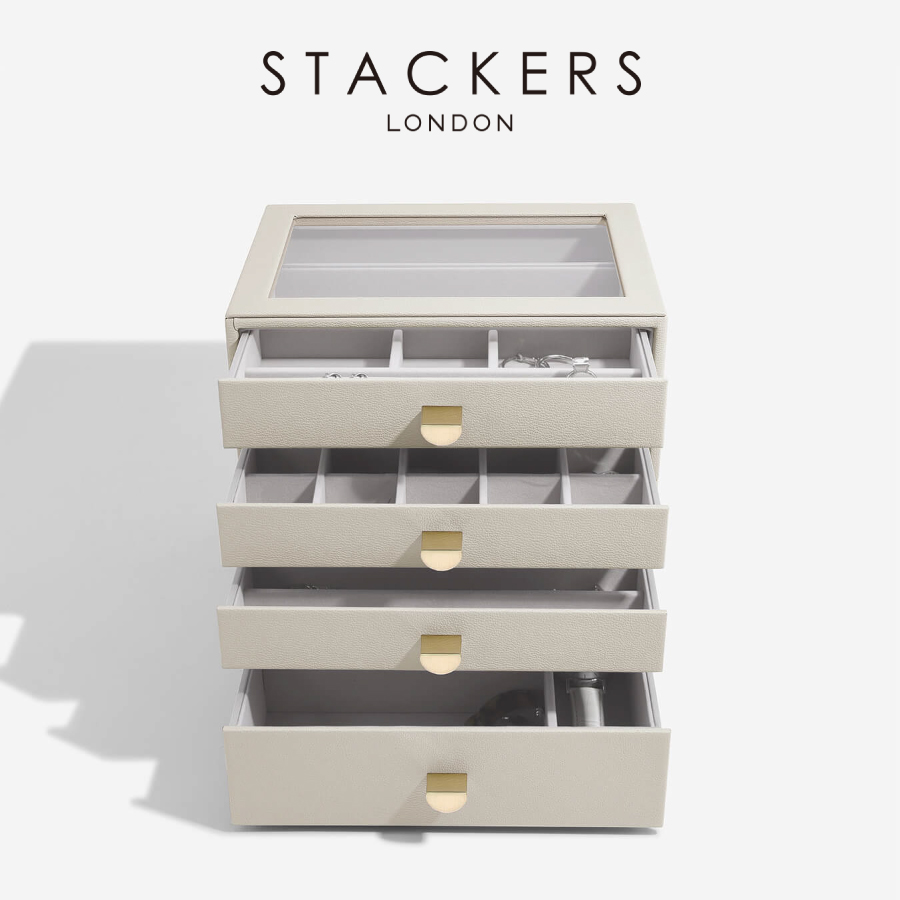 【STACKERS】クラシック ドロワージュエリーボックス 選べる4個セット オートミール Oatmeal 引き出し ガラス スタッカーズ ロンドン イギリス