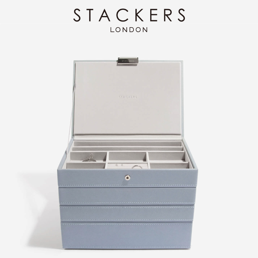 【STACKERS】クラシック　ジュエリーボックス 選べる4個セット 4set ダスキーブルー　DuskyBlue