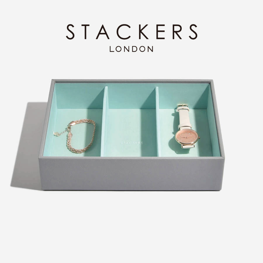 【STACKERS】クラシック　ジュエリーボックス  3sec グレー ＆ ミント Dove Grey & Mint　スタッカーズ ロンドン イギリス