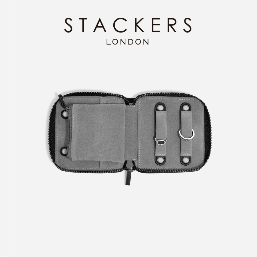 【STACKERS】コンパクトジュエリーロール 　メンズ　 ブラック Black 　Men’s  Compact Jewellery Roll　スタッカーズ 　ロンドン