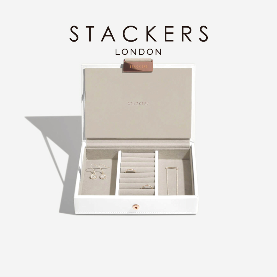 【STACKERS】ミニ ジュエリーボックス Lid　ホワイト&ローズゴールド White & Rosegold スタッカーズ ロンドン イギリス