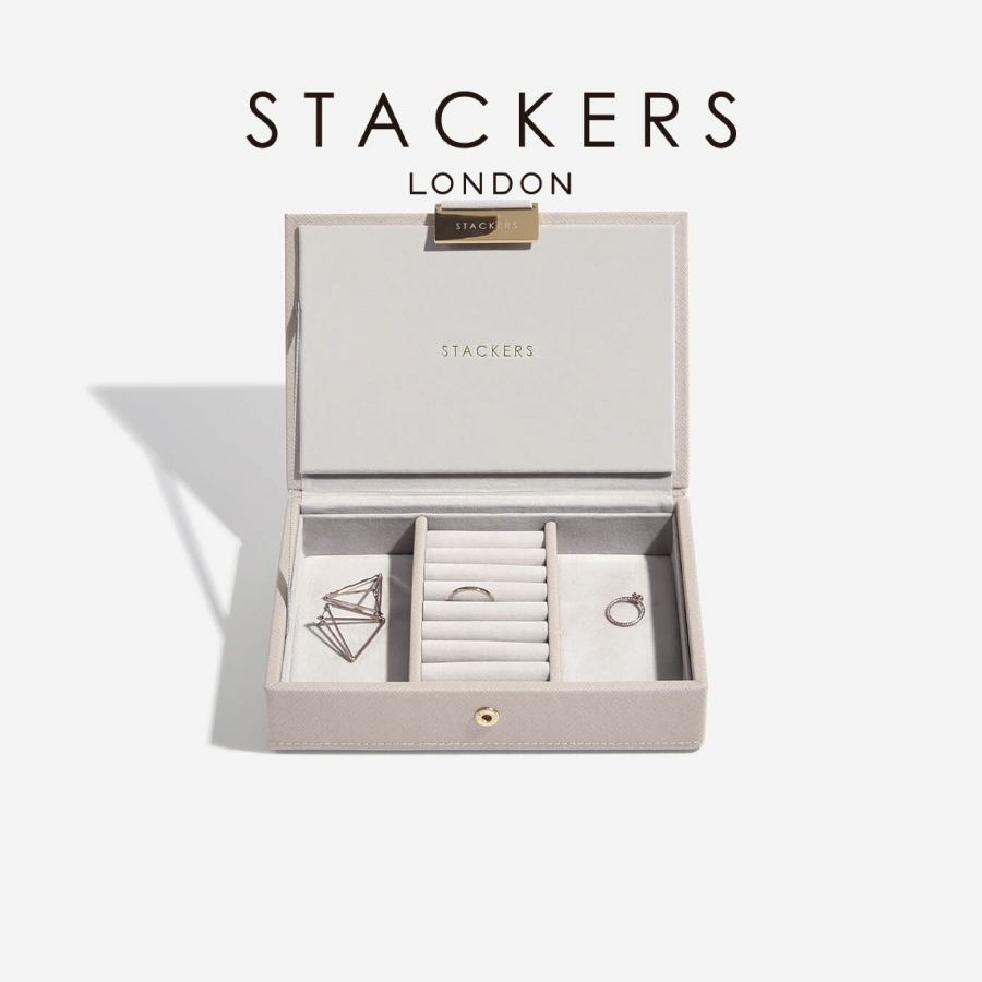 【STACKERS】ミニ ジュエリーボックス LId トープ グレージュ Taupe スタッカーズ ロンドン イギリス
