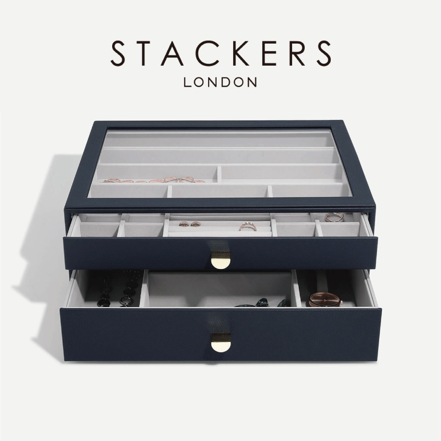 【STACKERS】スーパーサイズ　ドロワー　選べる2個セット　2set　ネイビー ペブル　Navy Pebble　スタッカーズ