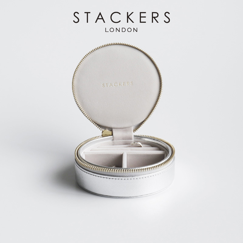 【STACKERS】トラベル ジュエリーボックス ラウンド シルバー Silver 日本限定 ユナイテッドアローズ Tarevel Round United Arrows - Nature Ave.